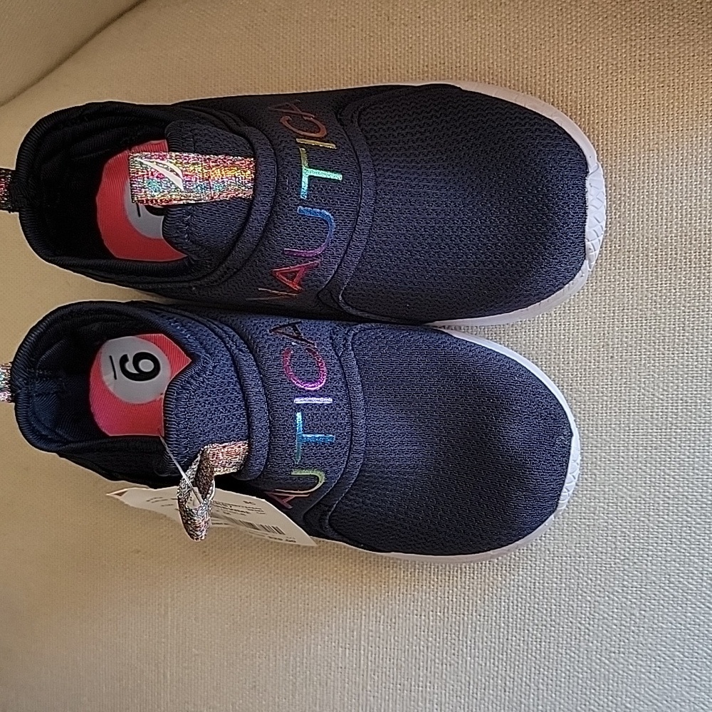 Nautica navy blue pull on sneaker shoes Size 9 mesh Coasters * - Picture 2 of 8